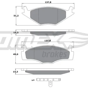 Zestaw klocków hamulcowych, hamulce tarczowe TOMEX BRAKES TX 10-14 Darmowy zwrot