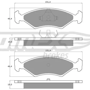 Dostępne od ręki Zestaw klocków hamulcowych, hamulce tarczowe TOMEX BRAKES TX 10-28