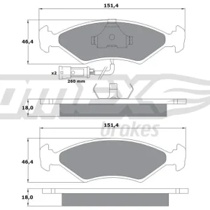 Zestaw klocków hamulcowych, hamulce tarczowe TOMEX BRAKES TX 10-282 Nowy