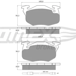Zestaw klocków hamulcowych, hamulce tarczowe TOMEX BRAKES TX 10-34 Premium