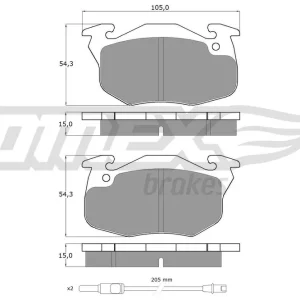 Ostatnie sztuki Zestaw klocków hamulcowych, hamulce tarczowe TOMEX BRAKES TX 10-342