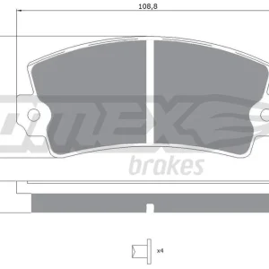 Ostatnie sztuki Zestaw klocków hamulcowych, hamulce tarczowe TOMEX BRAKES TX 10-43