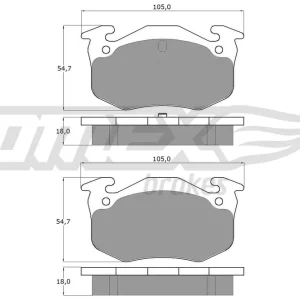Ostatnie sztuki Zestaw klocków hamulcowych, hamulce tarczowe TOMEX BRAKES TX 10-50
