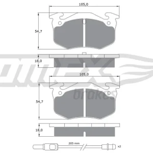 Kup teraz Zestaw klocków hamulcowych, hamulce tarczowe TOMEX BRAKES TX 10-51