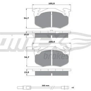 Oferta czasowa Zestaw klocków hamulcowych, hamulce tarczowe TOMEX BRAKES TX 10-512