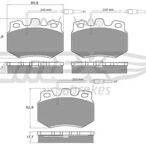 Hit sprzedaży Zestaw klocków hamulcowych, hamulce tarczowe TOMEX BRAKES TX 10-551