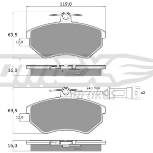 Zestaw klocków hamulcowych, hamulce tarczowe TOMEX BRAKES TX 10-631 Wyjątkowa oferta