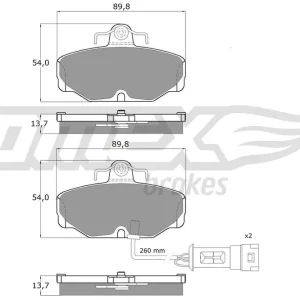 Zestaw klocków hamulcowych, hamulce tarczowe TOMEX BRAKES TX 10-671 Promocja