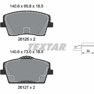 Wysoka jakość Zestaw klocków hamulcowych, hamulce tarczowe TEXTAR 2612601