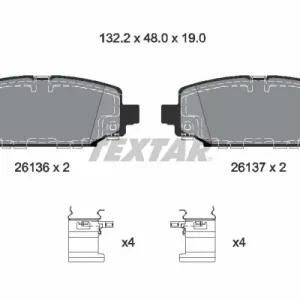 Zestaw klocków hamulcowych, hamulce tarczowe TEXTAR 2613601 Nowość