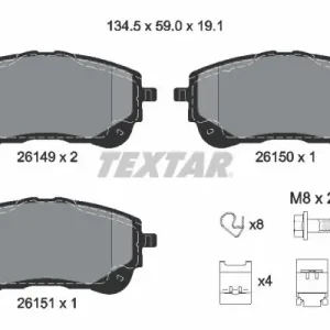 Wybór klientów Zestaw klocków hamulcowych, hamulce tarczowe TEXTAR 2614901