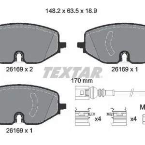 Tylko dziś Zestaw klocków hamulcowych, hamulce tarczowe TEXTAR 2616901