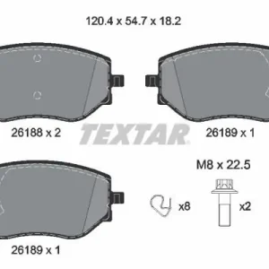 Zestaw klocków hamulcowych, hamulce tarczowe TEXTAR 2618801 Bezpieczna płatność