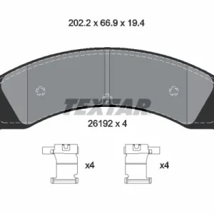 Zestaw klocków hamulcowych, hamulce tarczowe TEXTAR 2619201 Kup online
