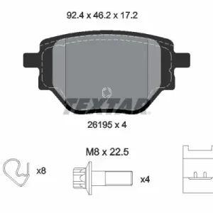 Zamów dziś Zestaw klocków hamulcowych, hamulce tarczowe TEXTAR 2619501