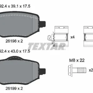 Ostatnia szansa Zestaw klocków hamulcowych, hamulce tarczowe TEXTAR 2619801