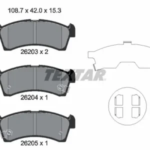 Niska cena Zestaw klocków hamulcowych, hamulce tarczowe TEXTAR 2620301