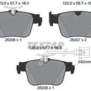 Zestaw klocków hamulcowych, hamulce tarczowe TEXTAR 2620603 Darmowa dostawa