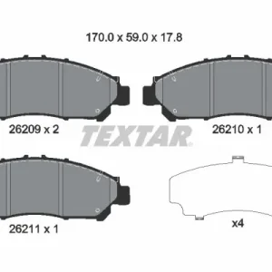 Tylko dziś Zestaw klocków hamulcowych, hamulce tarczowe TEXTAR 2620901