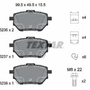 Ostatnie sztuki Zestaw klocków hamulcowych, hamulce tarczowe TEXTAR 2623601