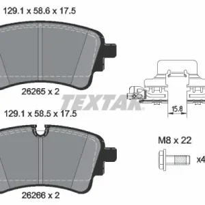 Zestaw klocków hamulcowych, hamulce tarczowe TEXTAR 2626503 Ostatnia szansa