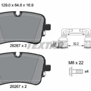 Zestaw klocków hamulcowych, hamulce tarczowe TEXTAR 2626701 Obniżka ceny