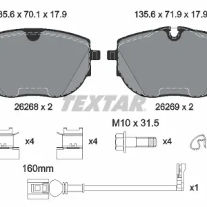 Zamów dziś Zestaw klocków hamulcowych, hamulce tarczowe TEXTAR 2626801