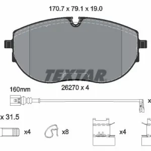 Zestaw klocków hamulcowych, hamulce tarczowe TEXTAR 2627001 Bezpieczne zakupy