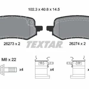 Zestaw klocków hamulcowych, hamulce tarczowe TEXTAR 2627301 Kup online