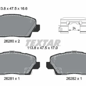 Zestaw klocków hamulcowych, hamulce tarczowe TEXTAR 2628001 Oferta czasowa