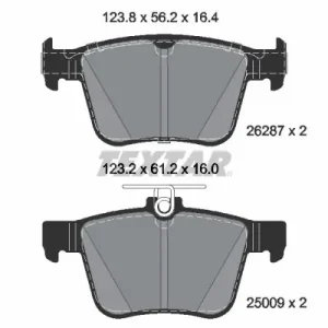 Zestaw klocków hamulcowych, hamulce tarczowe TEXTAR 2628701 Darmowa dostawa
