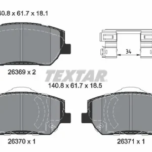 Zestaw klocków hamulcowych, hamulce tarczowe TEXTAR 2636901 Darmowy zwrot