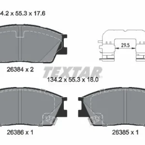 Zestaw klocków hamulcowych, hamulce tarczowe TEXTAR 2638401 Super okazja