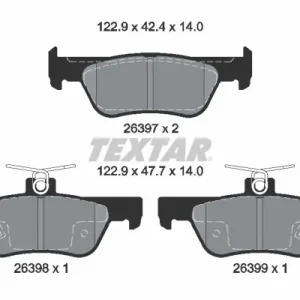 Zestaw klocków hamulcowych, hamulce tarczowe TEXTAR 2639701 Super okazja