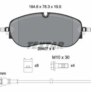 Wyprzedaż Zestaw klocków hamulcowych, hamulce tarczowe TEXTAR 2640701