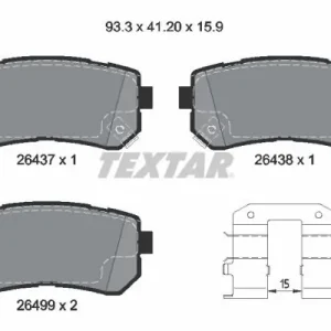 Zestaw klocków hamulcowych, hamulce tarczowe TEXTAR 2643701 Niska cena
