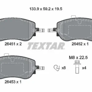 Wyjątkowa oferta Zestaw klocków hamulcowych, hamulce tarczowe TEXTAR 2645101