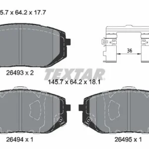 Zestaw klocków hamulcowych, hamulce tarczowe TEXTAR 2649301 Łatwy zwrot