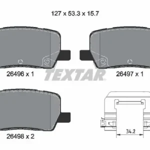Zamów teraz Zestaw klocków hamulcowych, hamulce tarczowe TEXTAR 2649601