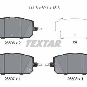 Zestaw klocków hamulcowych, hamulce tarczowe TEXTAR 2650601 Dodaj do koszyka