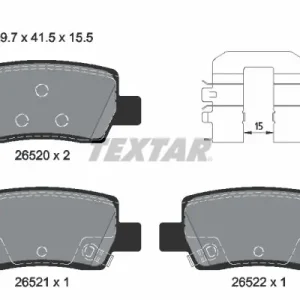 Zestaw klocków hamulcowych, hamulce tarczowe TEXTAR 2652002 Zamów teraz