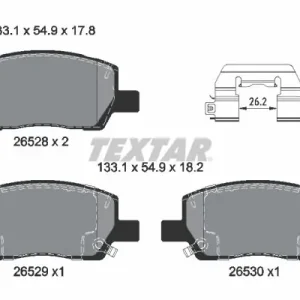 Zestaw klocków hamulcowych, hamulce tarczowe TEXTAR 2652801 Ekspresowa dostawa