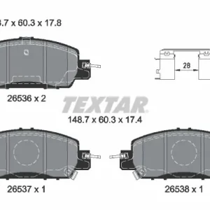 Promocja Zestaw klocków hamulcowych, hamulce tarczowe TEXTAR 2653601