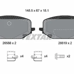 Zestaw klocków hamulcowych, hamulce tarczowe TEXTAR 2658801 Hit cenowy