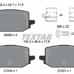 Darmowa dostawa Zestaw klocków hamulcowych, hamulce tarczowe TEXTAR 2658901