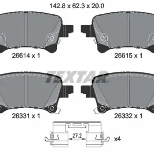 Bezpieczna płatność Zestaw klocków hamulcowych, hamulce tarczowe TEXTAR 2661401