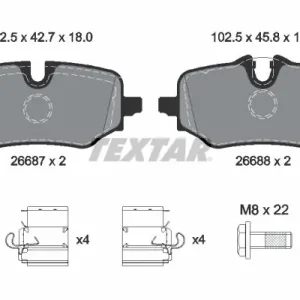 Zestaw klocków hamulcowych, hamulce tarczowe TEXTAR 2668701 Hit sprzedaży