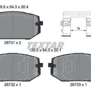 Zestaw klocków hamulcowych, hamulce tarczowe TEXTAR 2673101 Ekspresowa dostawa