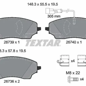 Szybka wysyłka Zestaw klocków hamulcowych, hamulce tarczowe TEXTAR 2673901