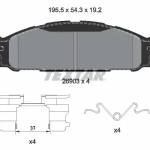 Zestaw klocków hamulcowych, hamulce tarczowe TEXTAR 2690301 Tylko dziś